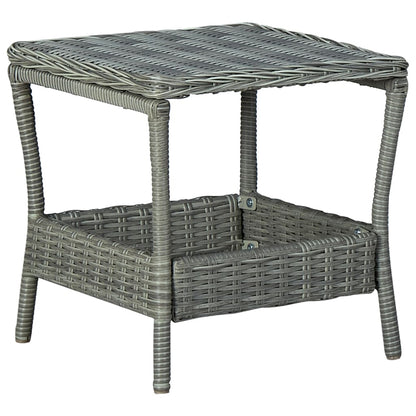 Garden Table Light gray PE rattan, powder-coated steel, PP board