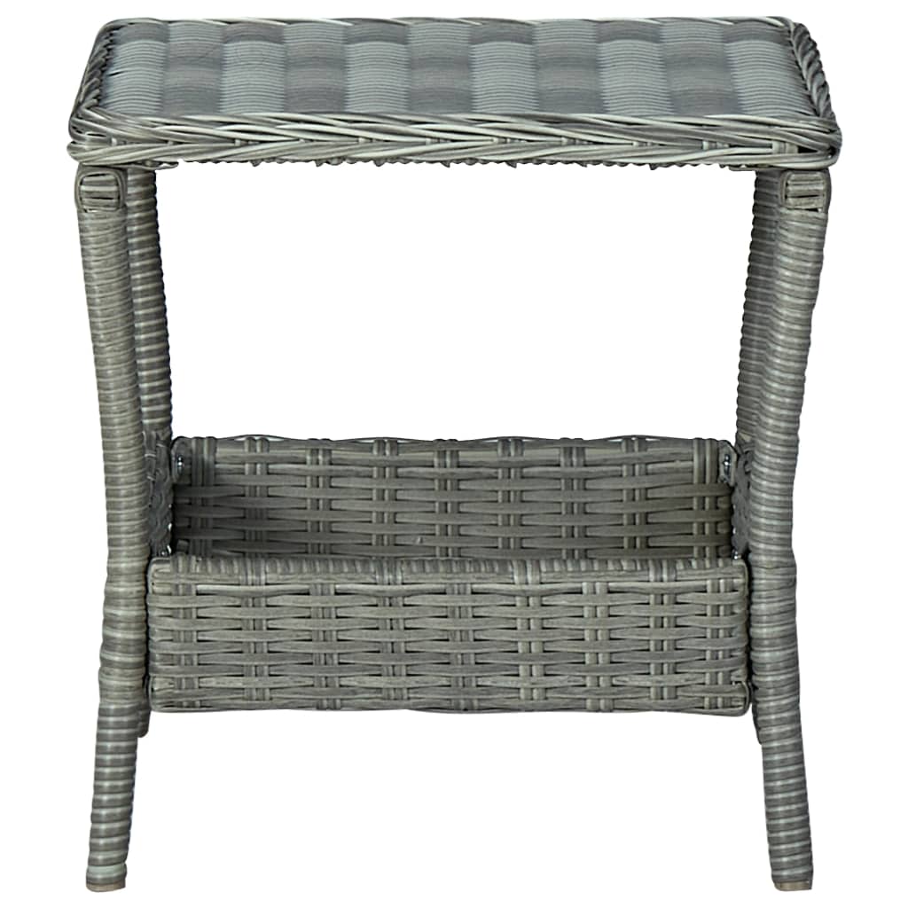 Garden Table Light gray PE rattan, powder-coated steel, PP board