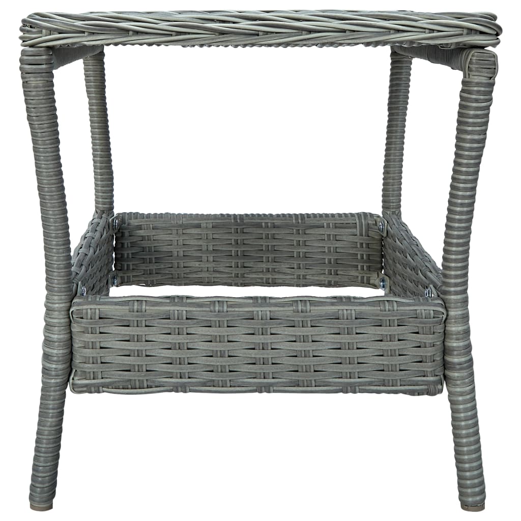 Garden Table Light gray PE rattan, powder-coated steel, PP board