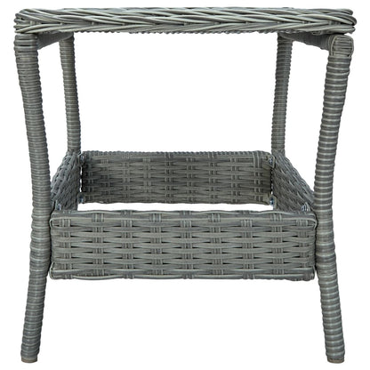 Garden Table Light gray PE rattan, powder-coated steel, PP board