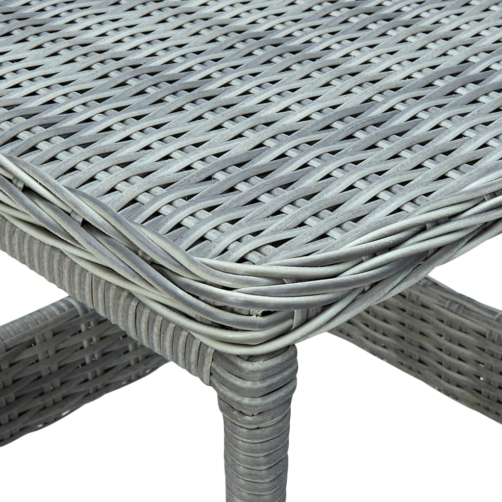 Garden Table Light gray PE rattan, powder-coated steel, PP board