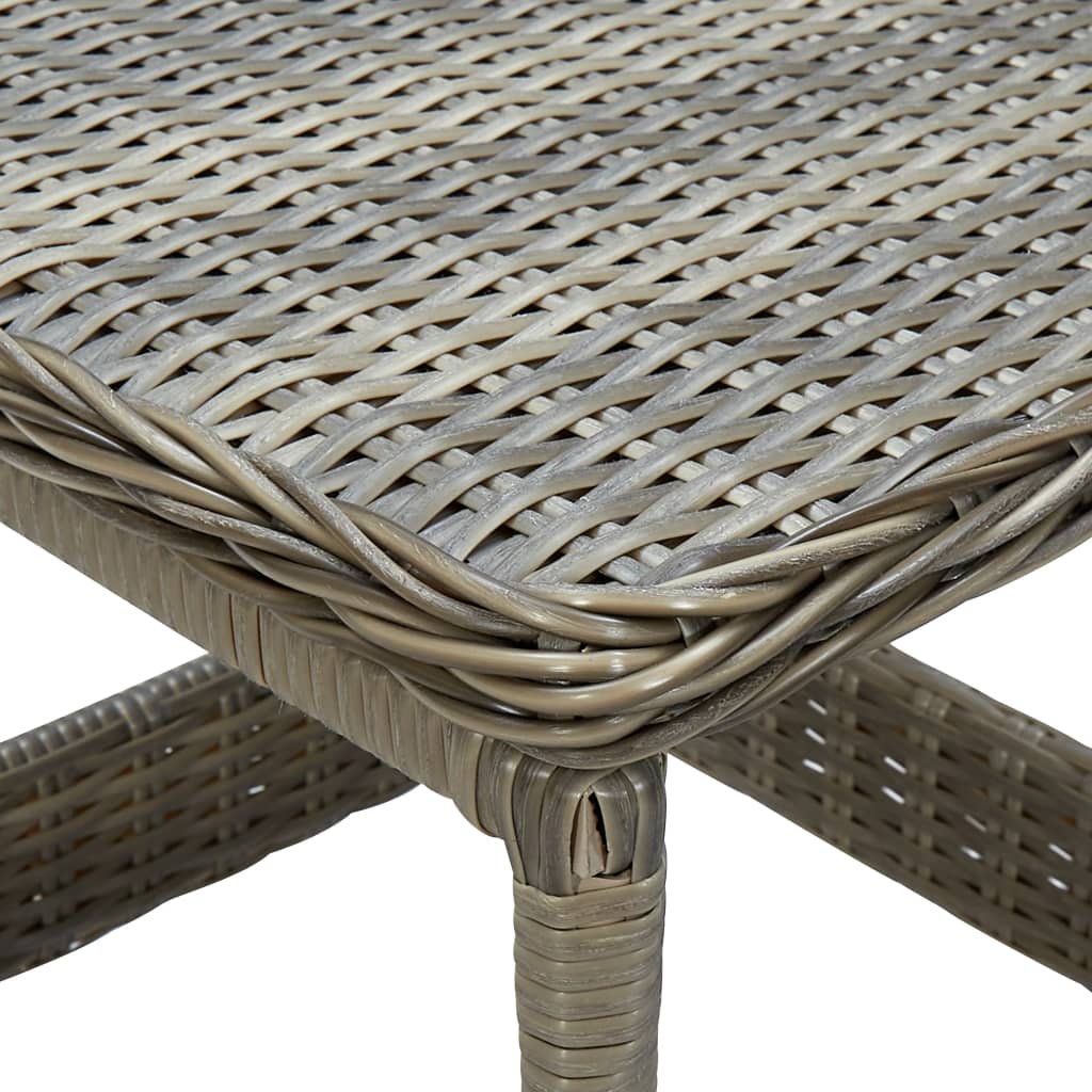 Garden Table Brown Poly Rattan, Powder-Coated Steel, PP Board