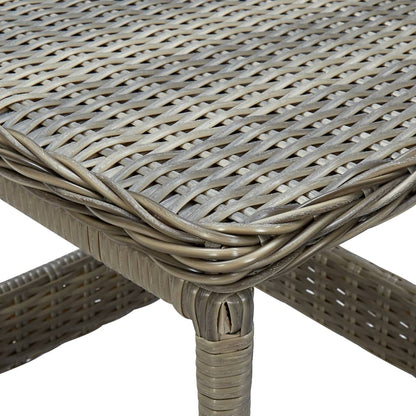 Garden Table Brown Poly Rattan, Powder-Coated Steel, PP Board