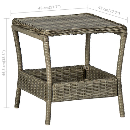 Garden Table Brown Poly Rattan, Powder-Coated Steel, PP Board