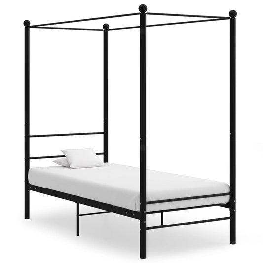 Bed Frame Black Powder-coated metal Twin Durable Bed Frame