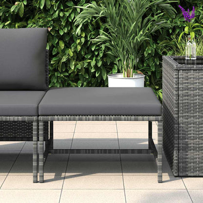 Footrest Grey PE rattan, powder-coated steel Medium Modular