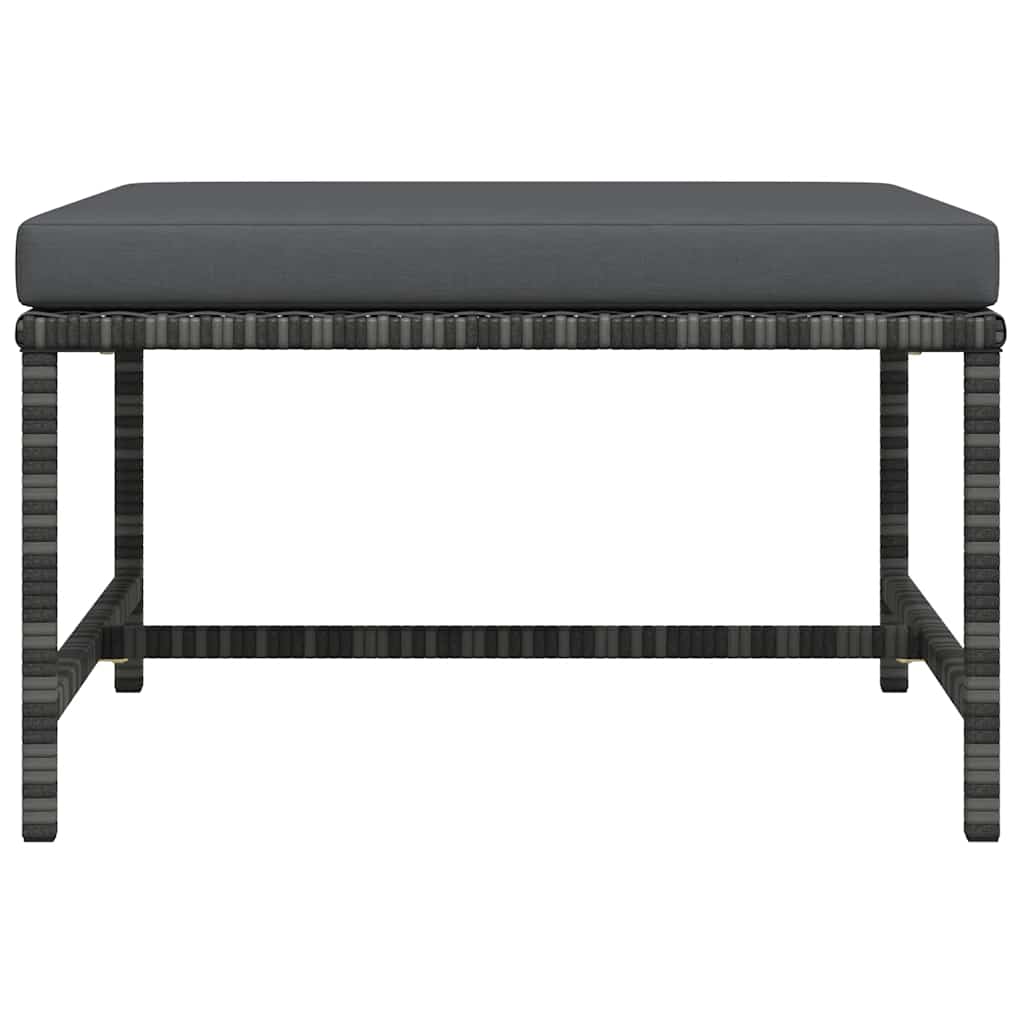 Footrest Grey PE rattan, powder-coated steel Medium Modular