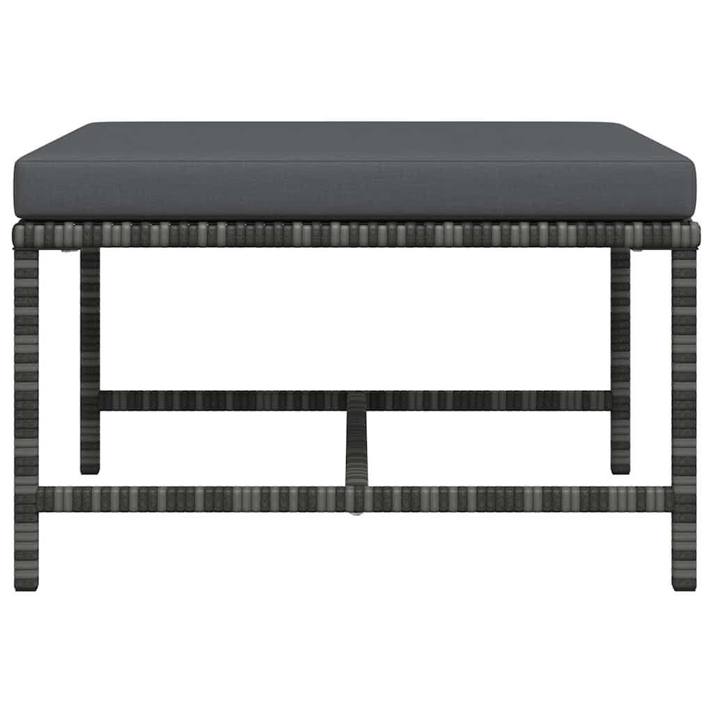 Footrest Grey PE rattan, powder-coated steel Medium Modular