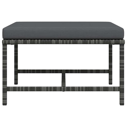 Footrest Grey PE rattan, powder-coated steel Medium Modular