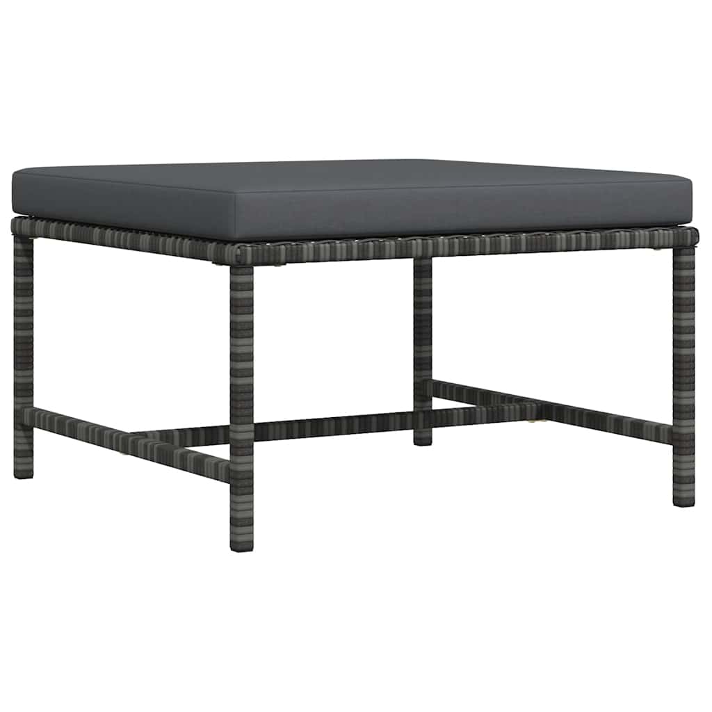 Footrest Grey PE rattan, powder-coated steel Medium Modular