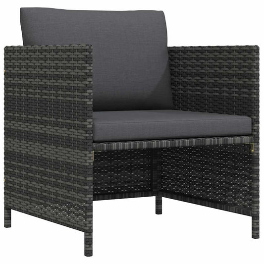 Garden Sofa Grey PE rattan, steel 23.6 in x 23.6 in Modular