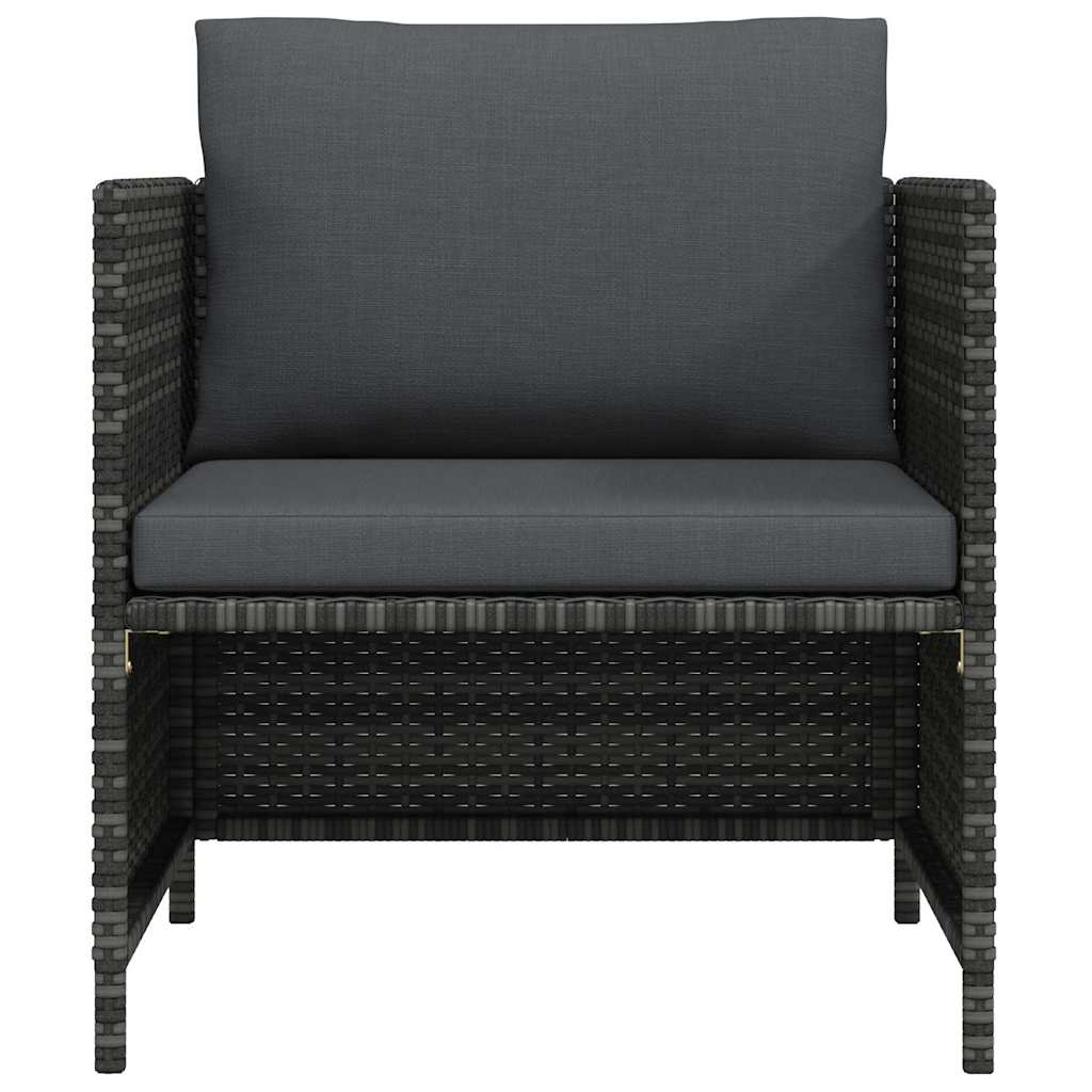 Garden Sofa Grey PE rattan, steel 23.6 in x 23.6 in Modular