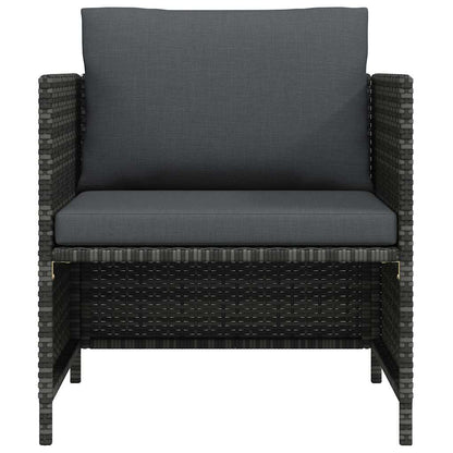 Garden Sofa Grey PE rattan, steel 23.6 in x 23.6 in Modular