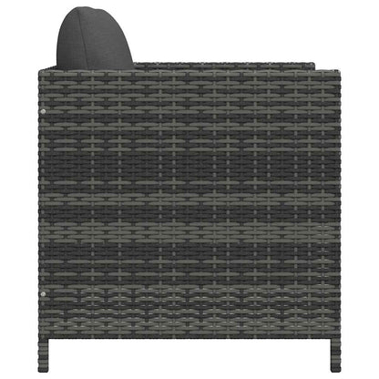 Garden Sofa Grey PE rattan, steel 23.6 in x 23.6 in Modular
