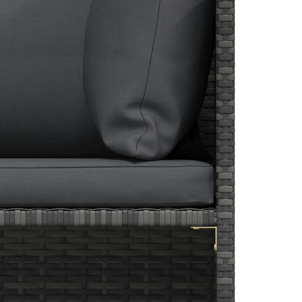 Garden Sofa Grey PE rattan, steel 23.6 in x 23.6 in Modular
