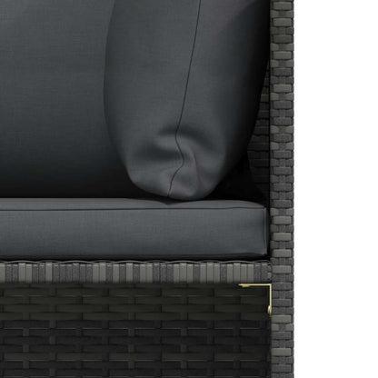 Garden Sofa Grey PE rattan, steel 23.6 in x 23.6 in Modular