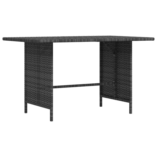 Dining Table Grey PE rattan, Powder-Coated Steel Medium