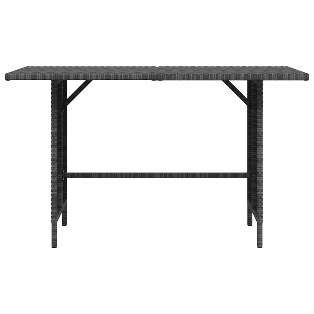 Dining Table Grey PE rattan, Powder-Coated Steel Medium