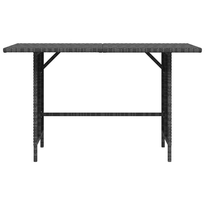 Dining Table Grey PE rattan, Powder-Coated Steel Medium