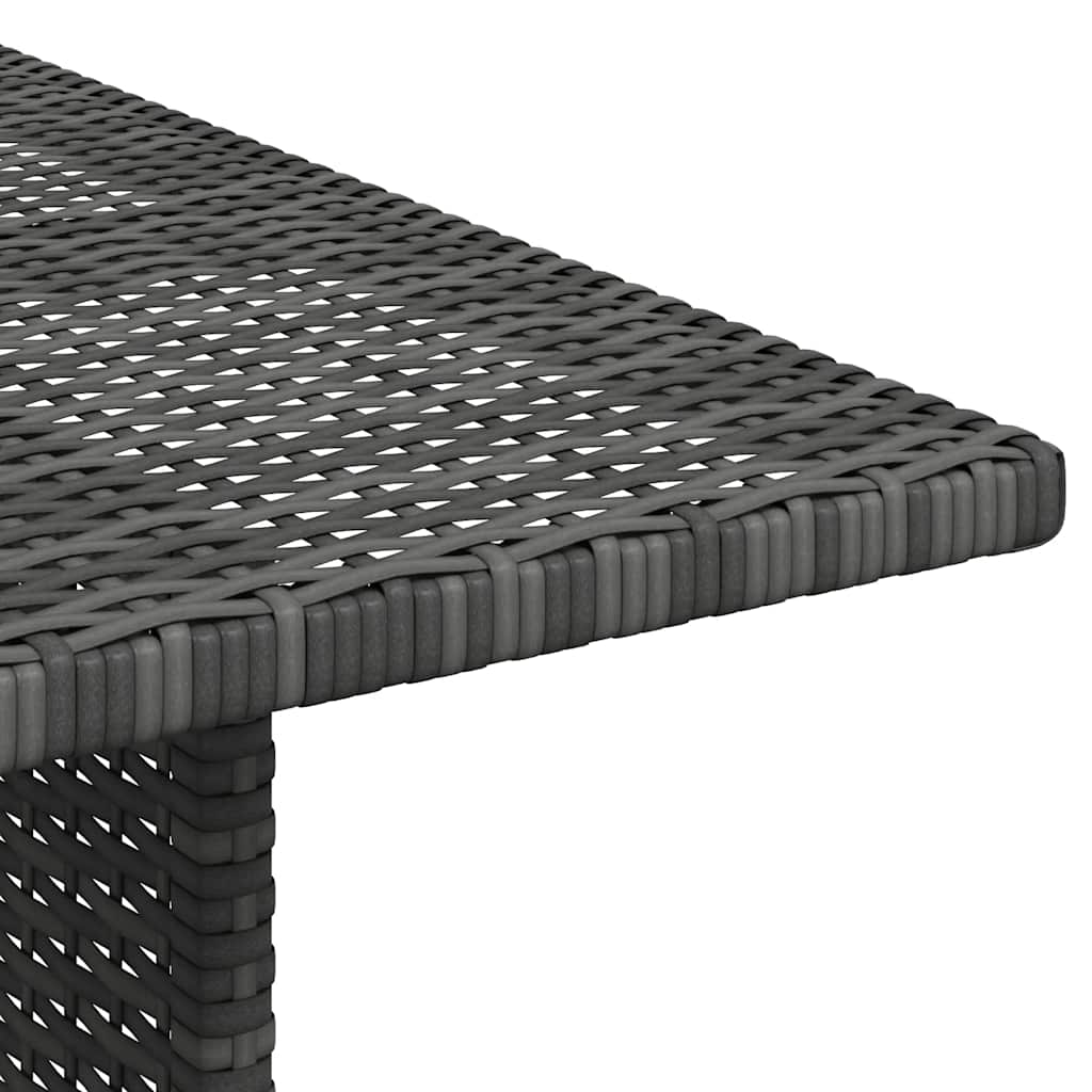 Dining Table Grey PE rattan, Powder-Coated Steel Medium