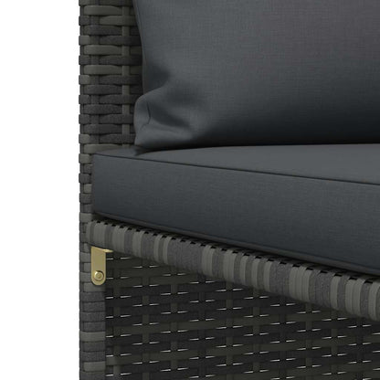 Garden Sofa Grey PE rattan, steel, polyester 3-Seater