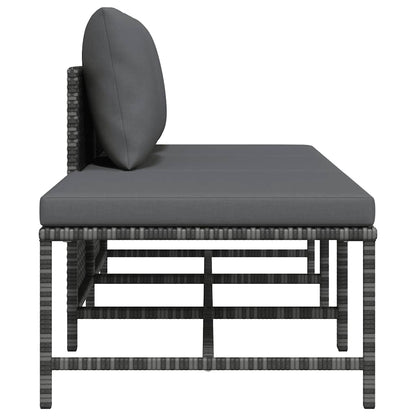 Garden Sofa Set Gray PE rattan, steel Compact Modular