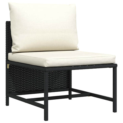 Middle Sofa Black PE rattan, powder-coated steel Medium Modular