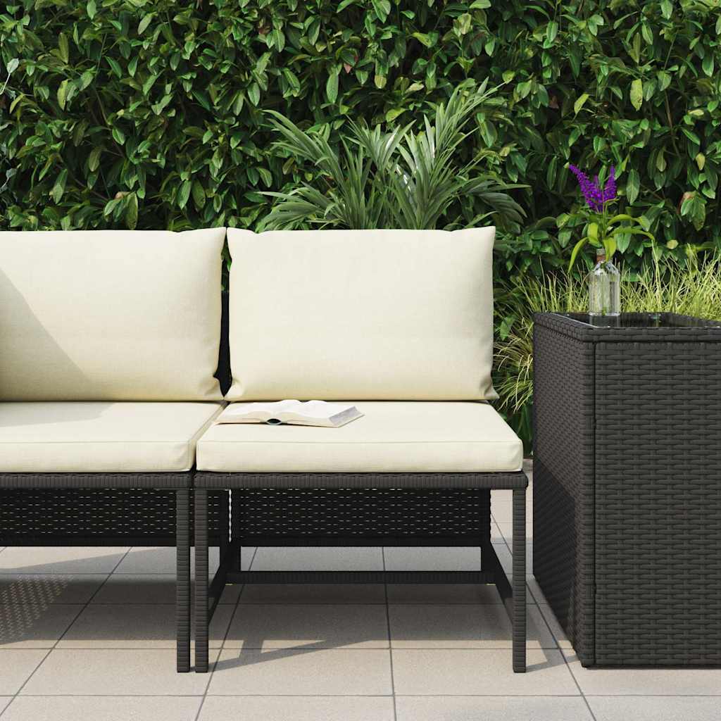 Middle Sofa Black PE rattan, powder-coated steel Medium Modular
