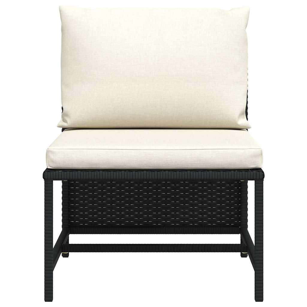 Middle Sofa Black PE rattan, powder-coated steel Medium Modular