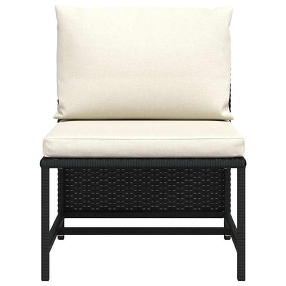 Middle Sofa Black PE rattan, powder-coated steel Medium Modular