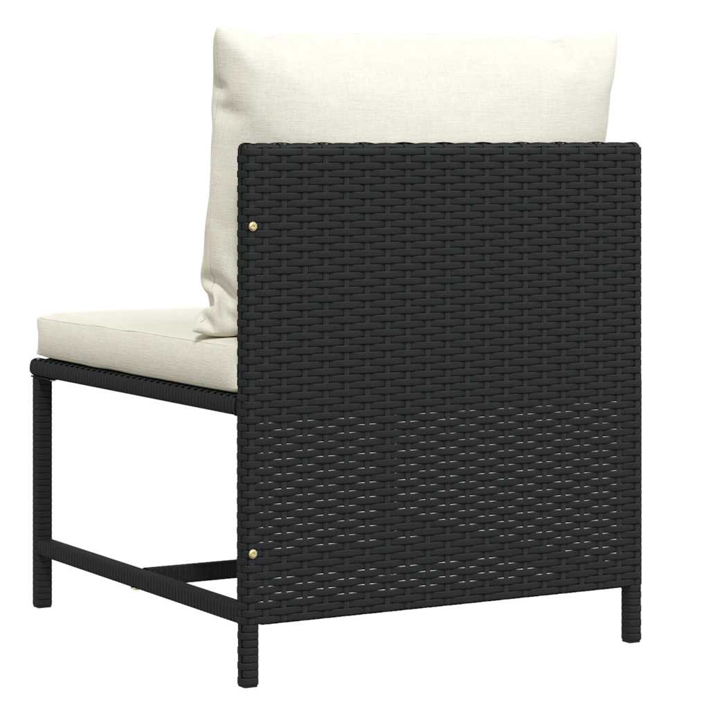 Middle Sofa Black PE rattan, powder-coated steel Medium Modular
