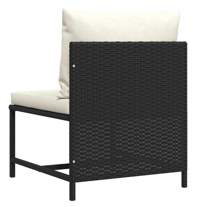 Middle Sofa Black PE rattan, powder-coated steel Medium Modular