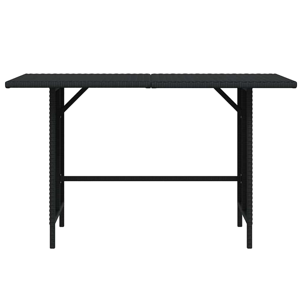 Dining Table Black PE rattan, Powder-Coated Steel Medium Durable