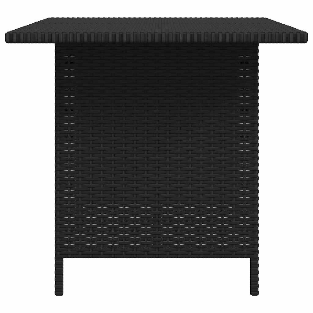 Dining Table Black PE rattan, Powder-Coated Steel Medium Durable