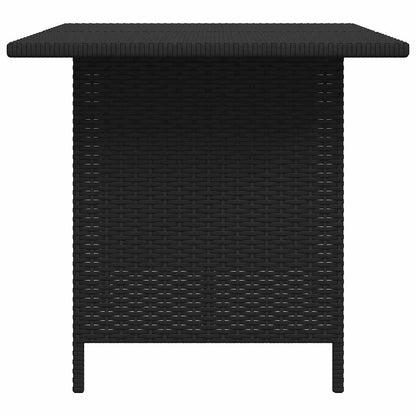 Dining Table Black PE rattan, Powder-Coated Steel Medium Durable