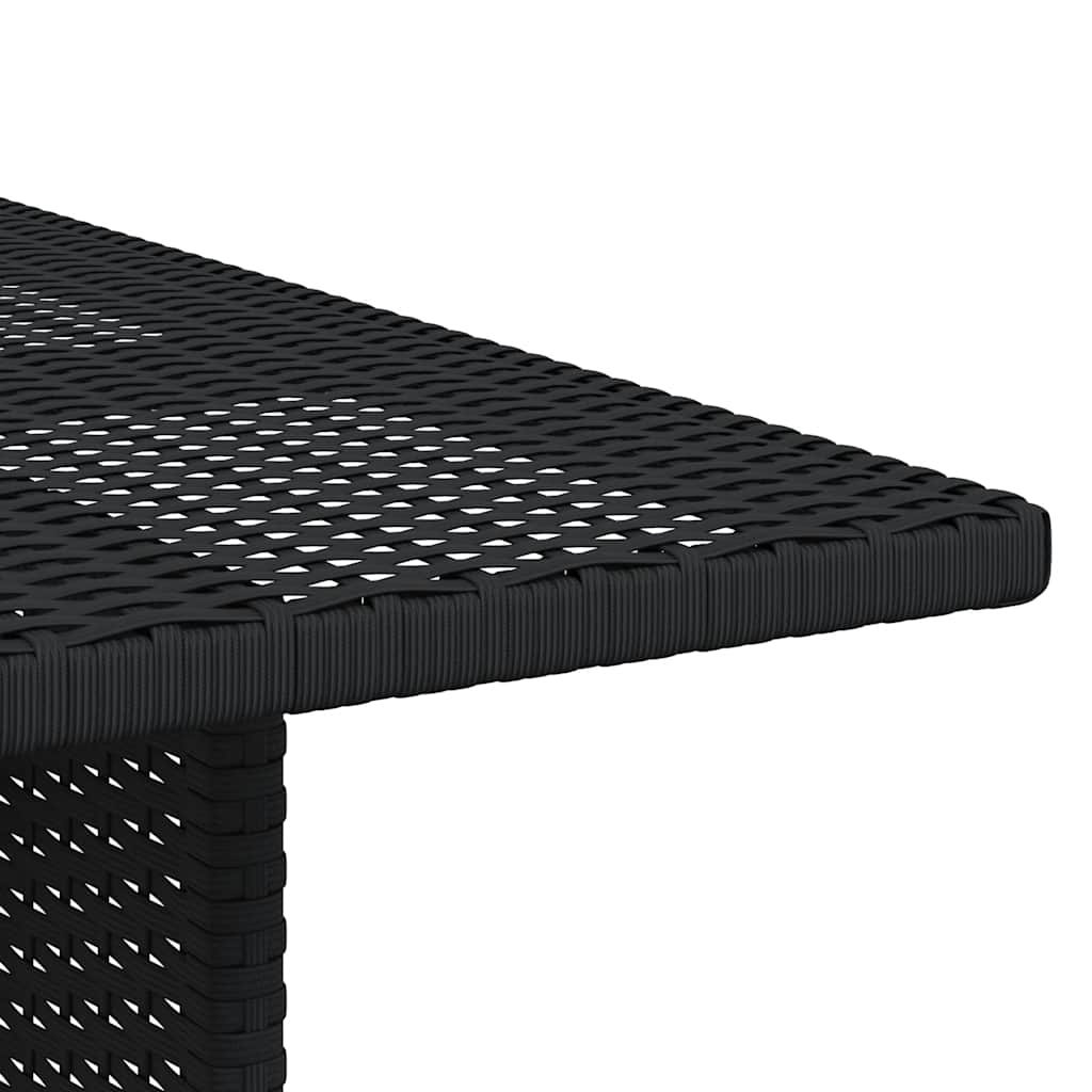 Dining Table Black PE rattan, Powder-Coated Steel Medium Durable
