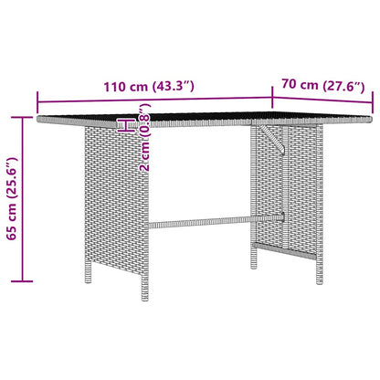 Dining Table Black PE rattan, Powder-Coated Steel Medium Durable
