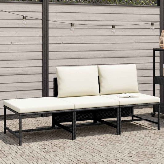 Garden Sofa Set Black, Cream White