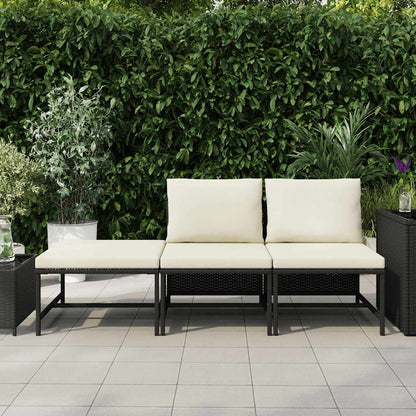 Garden Sofa Set Black, Cream White