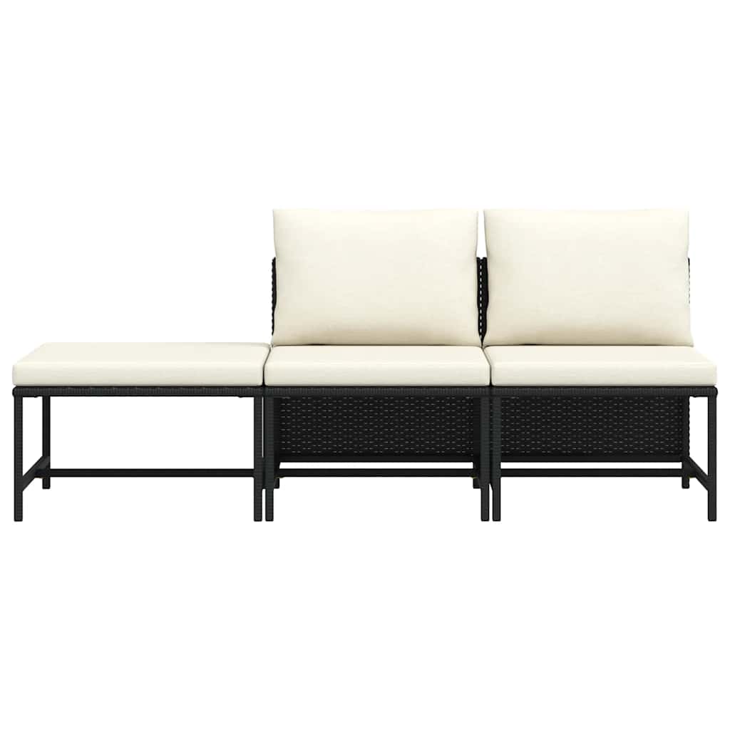 Garden Sofa Set Black, Cream White