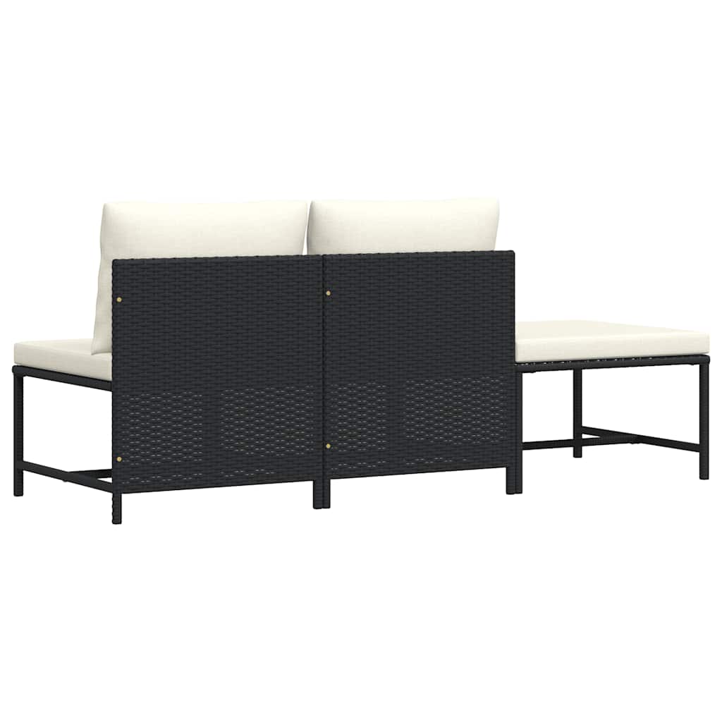 Garden Sofa Set Black, Cream White