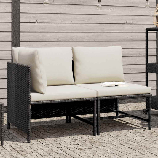 Garden Sofa Set Black, Cream White
