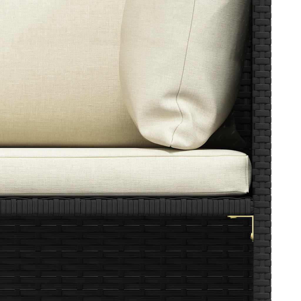 Garden Sofa Set Black, Cream White