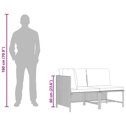 Garden Sofa Set Black, Cream White
