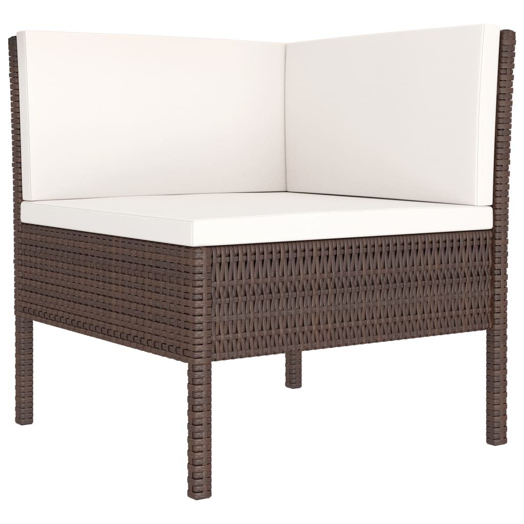 Patio Furniture Set Brown PE rattan Large Modular