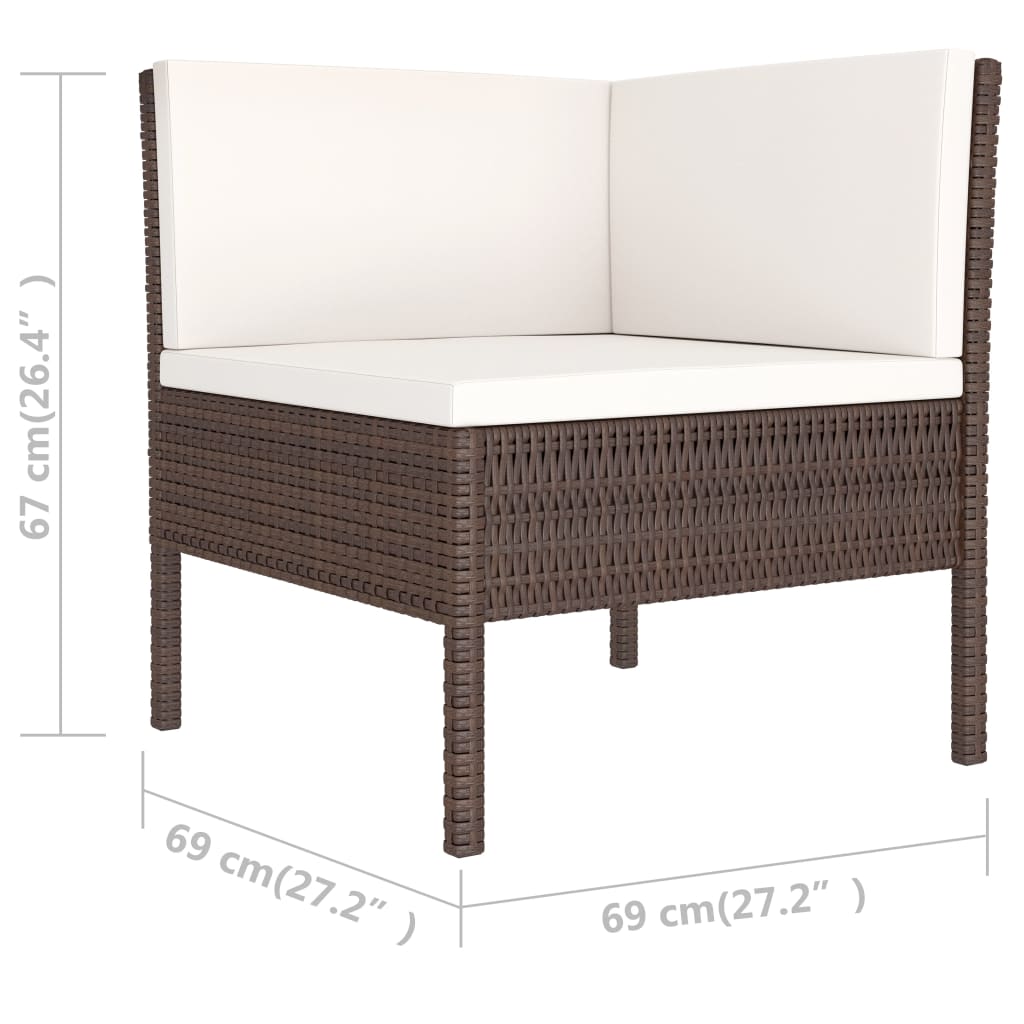 Patio Furniture Set Brown PE rattan Large Modular