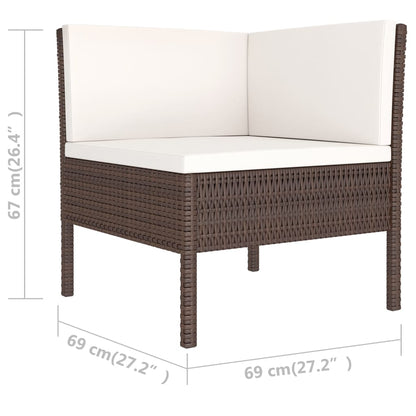 Patio Furniture Set Brown PE rattan Large Modular