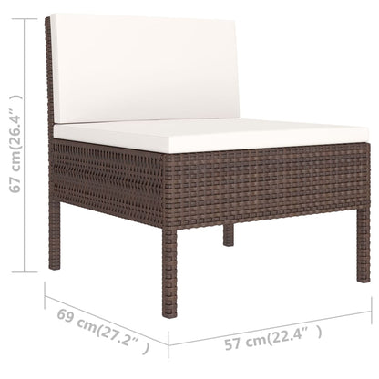 Patio Furniture Set Brown PE rattan Large Modular
