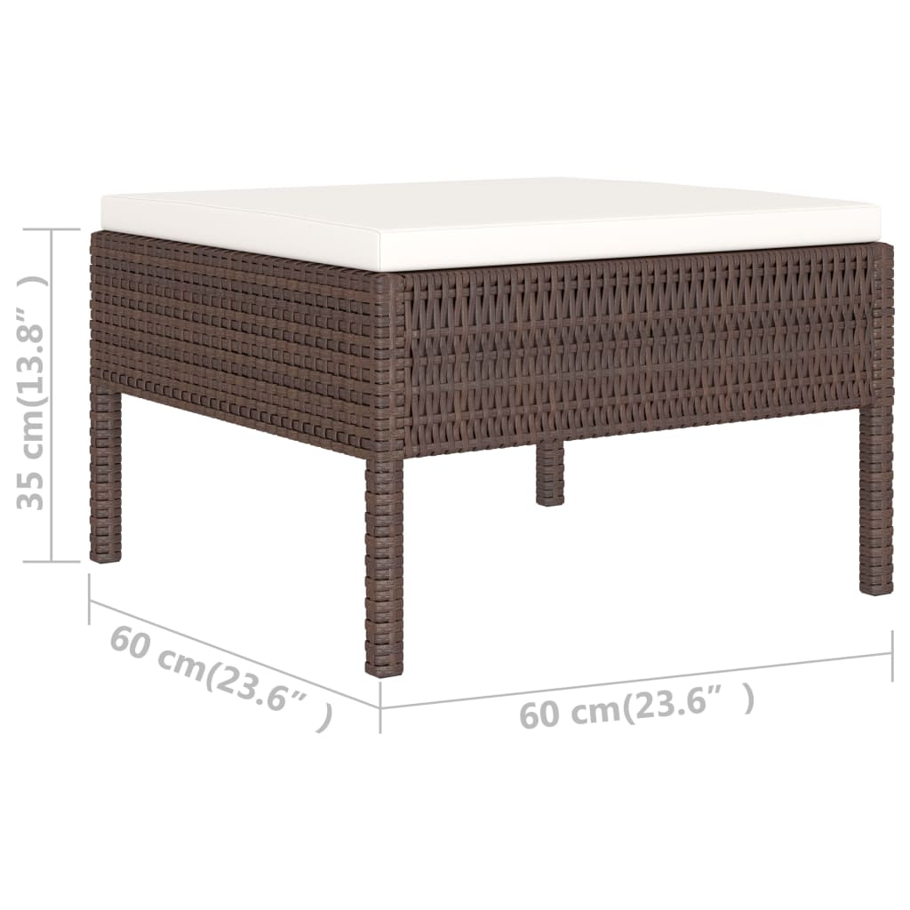 Patio Furniture Set Brown PE rattan Large Modular