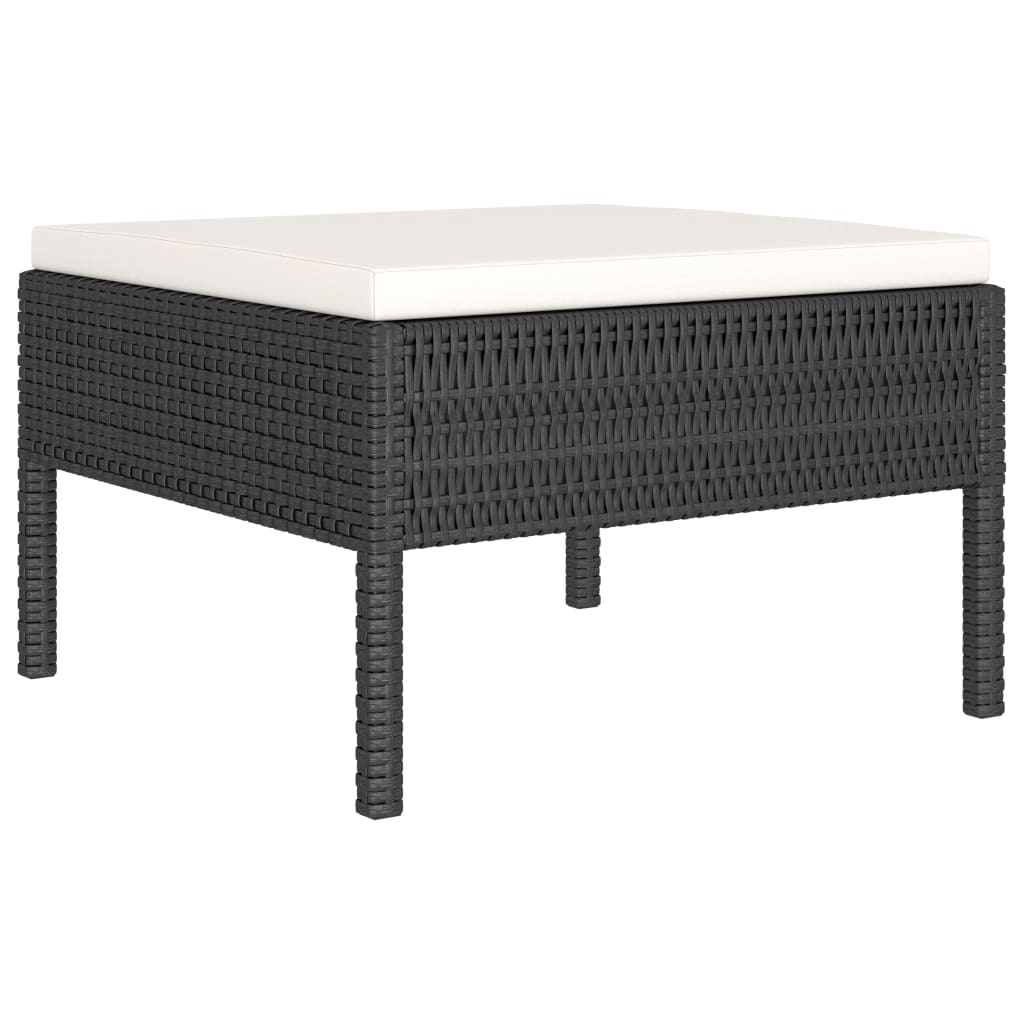 Garden Furniture Set Black and Cream White
